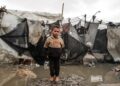 Badai Dahsyat Menghantam Gaza, Pengungsi Palestina Kedinginan di Tenda-Tenda yang Terendam Banjir
