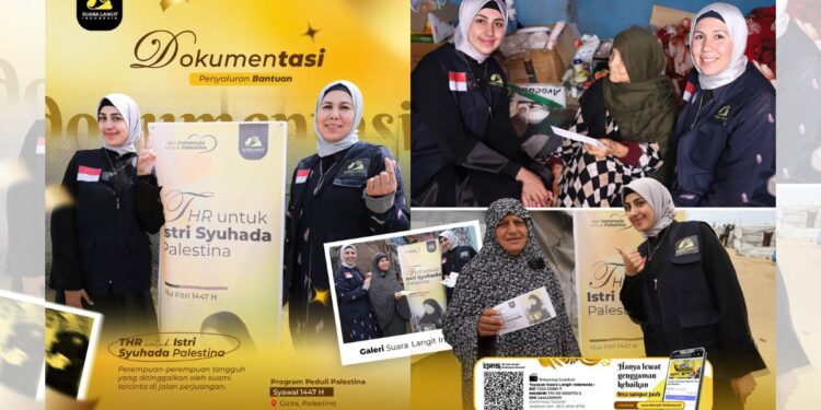 Yayasan Suara Langit Indonesia Salurkan Bantuan THR untuk Istri Syuhada di Palestina